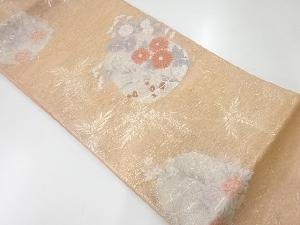 アンティーク　 紗 花籠模様織出し袋帯（材料）